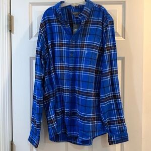 NEW - SALE -Eddie Bauer -- Sapphire Plaid Flannel Shirt -- Classic Fit - Size TM